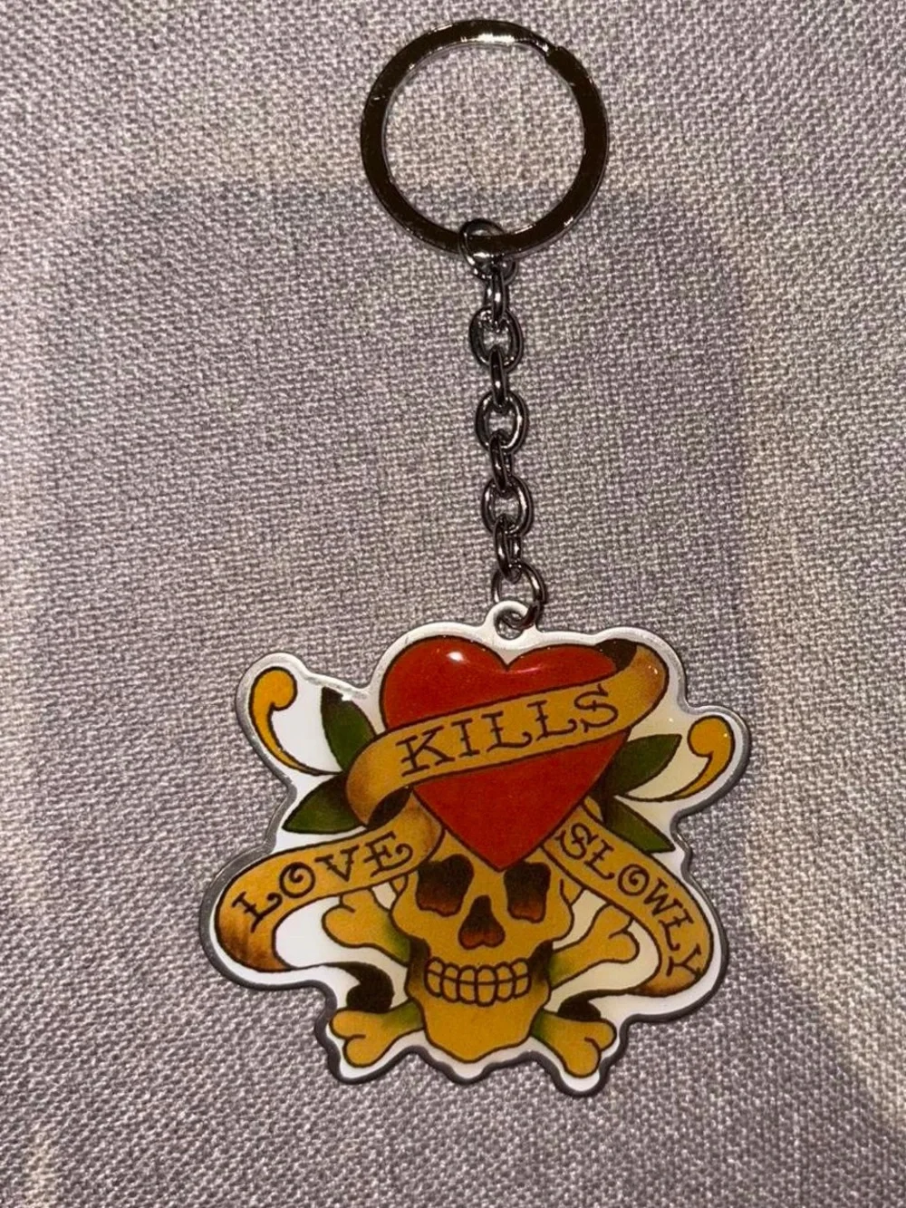 Ed Hardy keychain LOVE KILLS SLOWLY